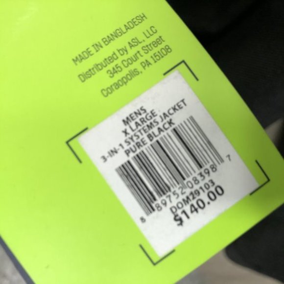 DSG Mens XL 3 in 1 Systems Jacket BLK Heavyweight - Picture 5 of 8